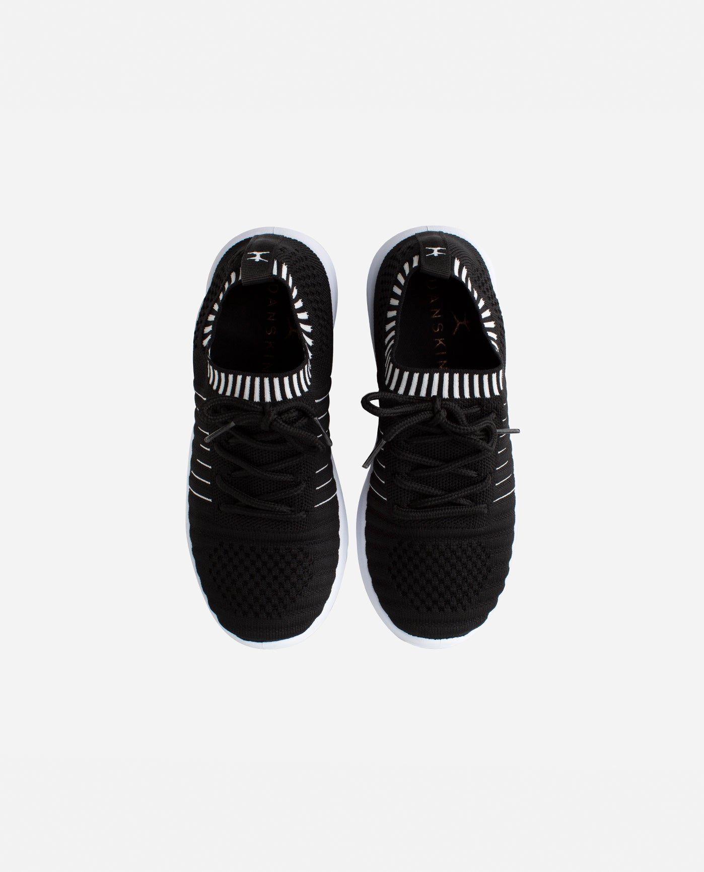 Top View Of Danskin Black Girls Energy Lace Up Sneaker | DSK BLACK