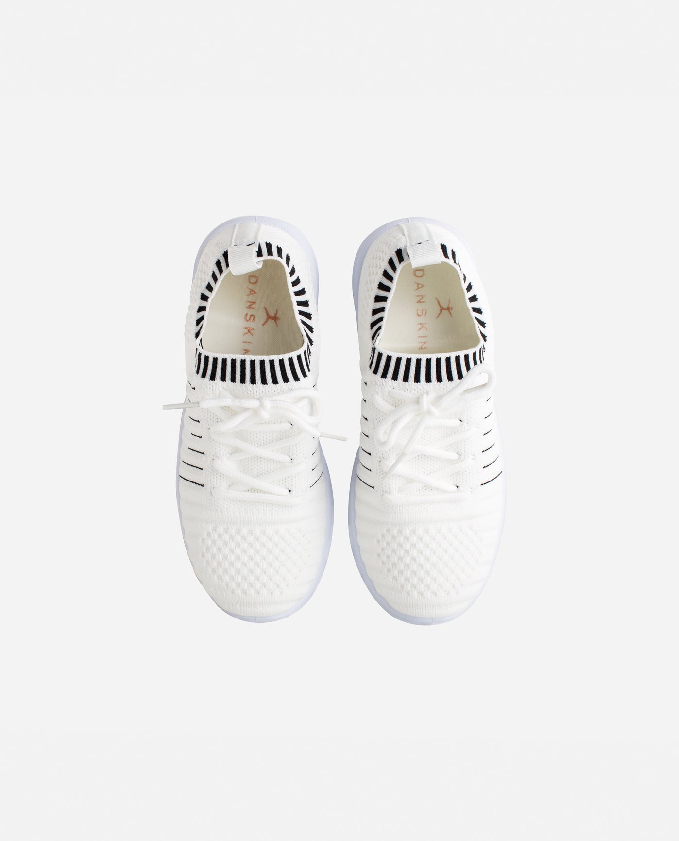 Top View Of Danskin White Girls Energy Lace Up Sneaker | DSK WHITE