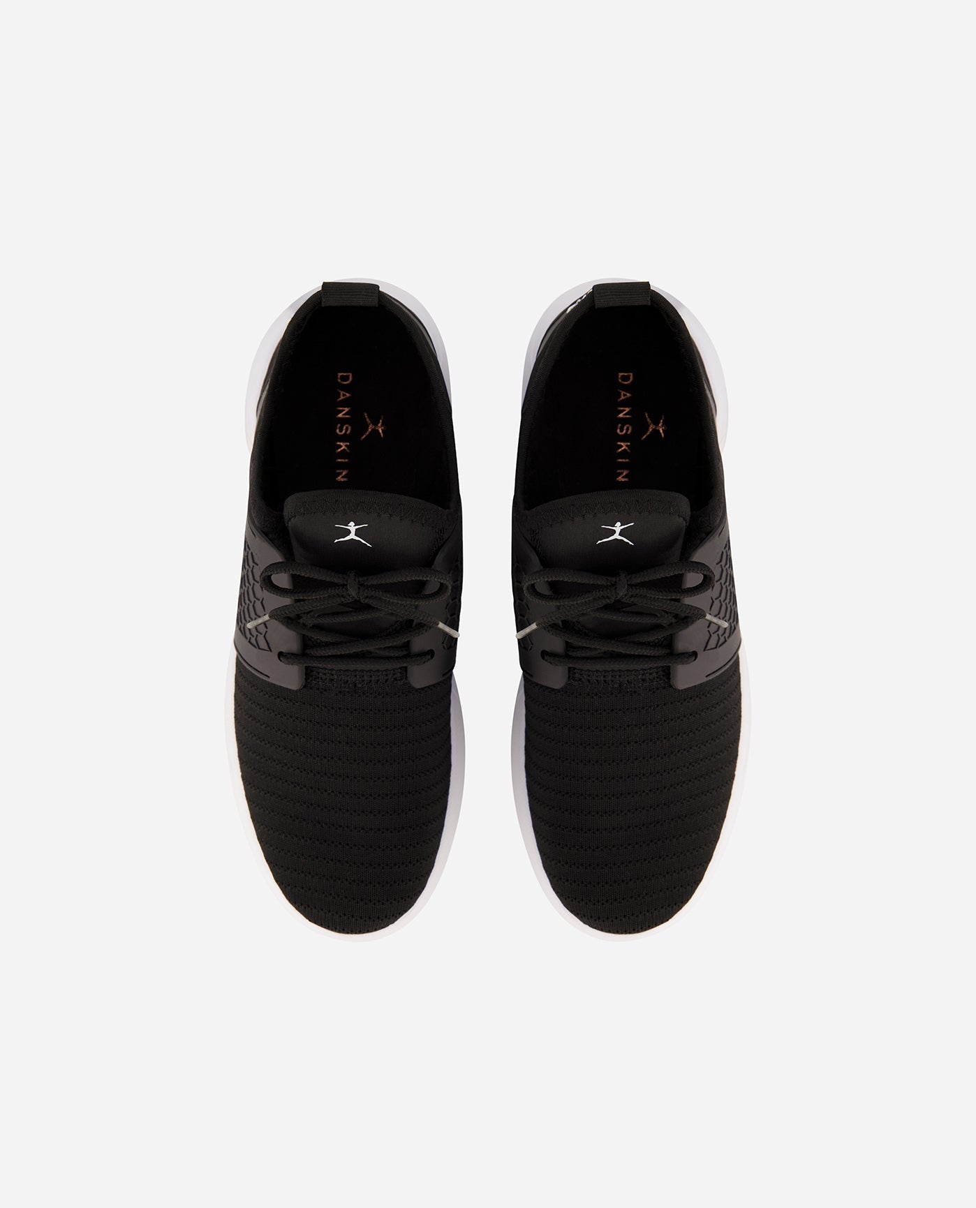 Top View of Danskin Black Enjoy Lace Up Sneaker | DSK Black