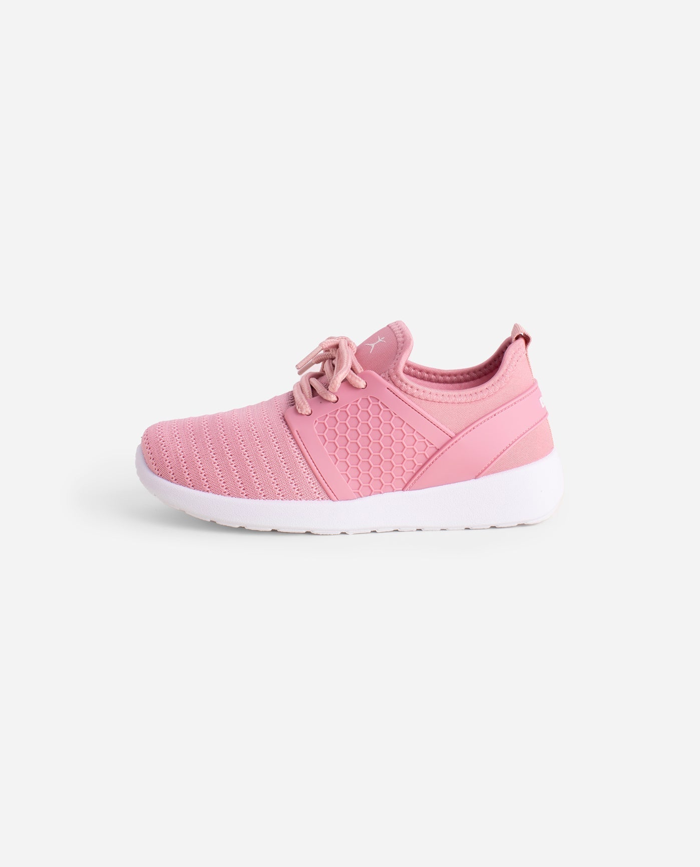 Side View of Danskin Pink Girls Enjoy Lace Up Sneaker | DSK PINK