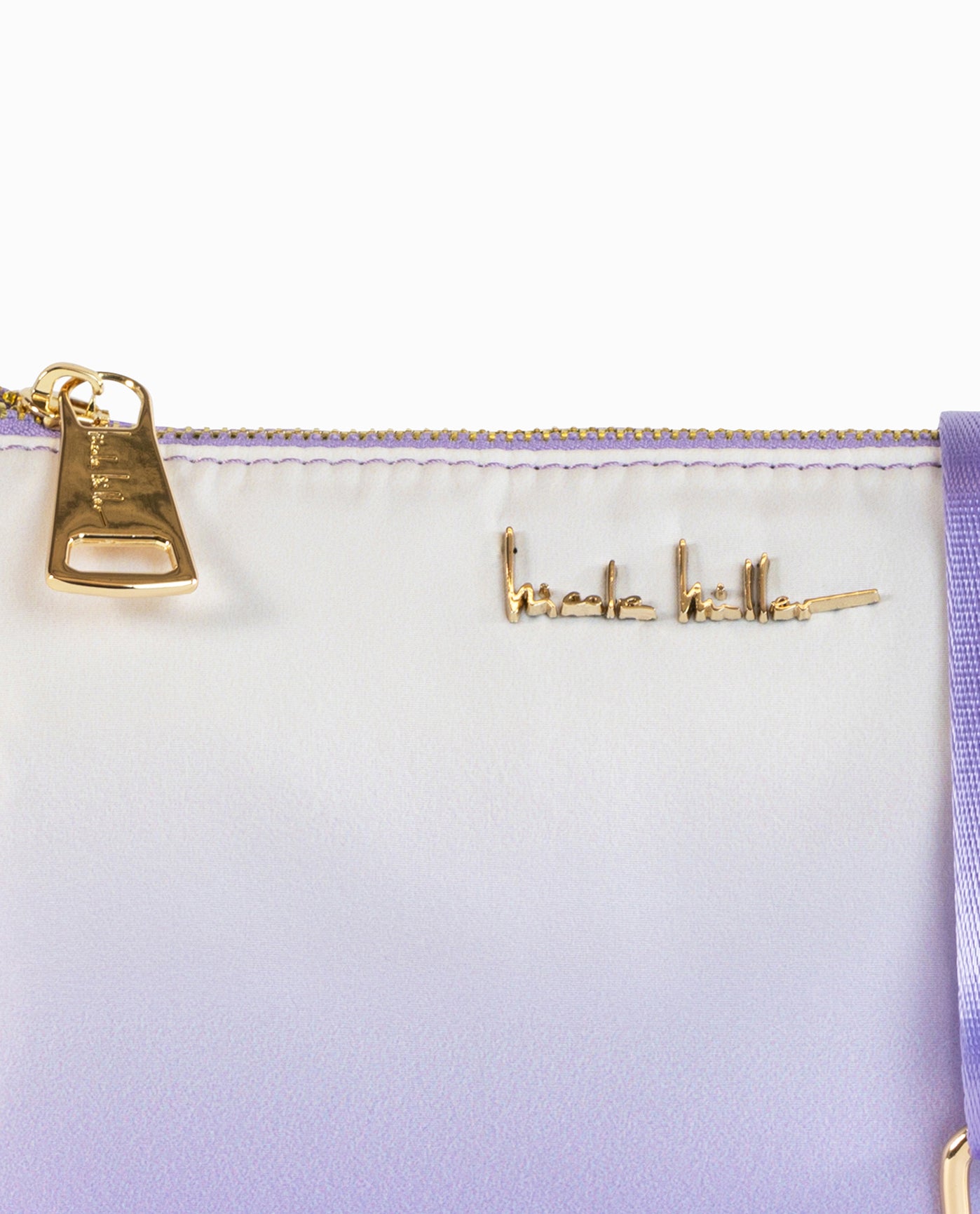 Detail View of Nicole Miller Lavender Ombre Nylon Crossbody Bag | NM LAVENDER OMBRE
