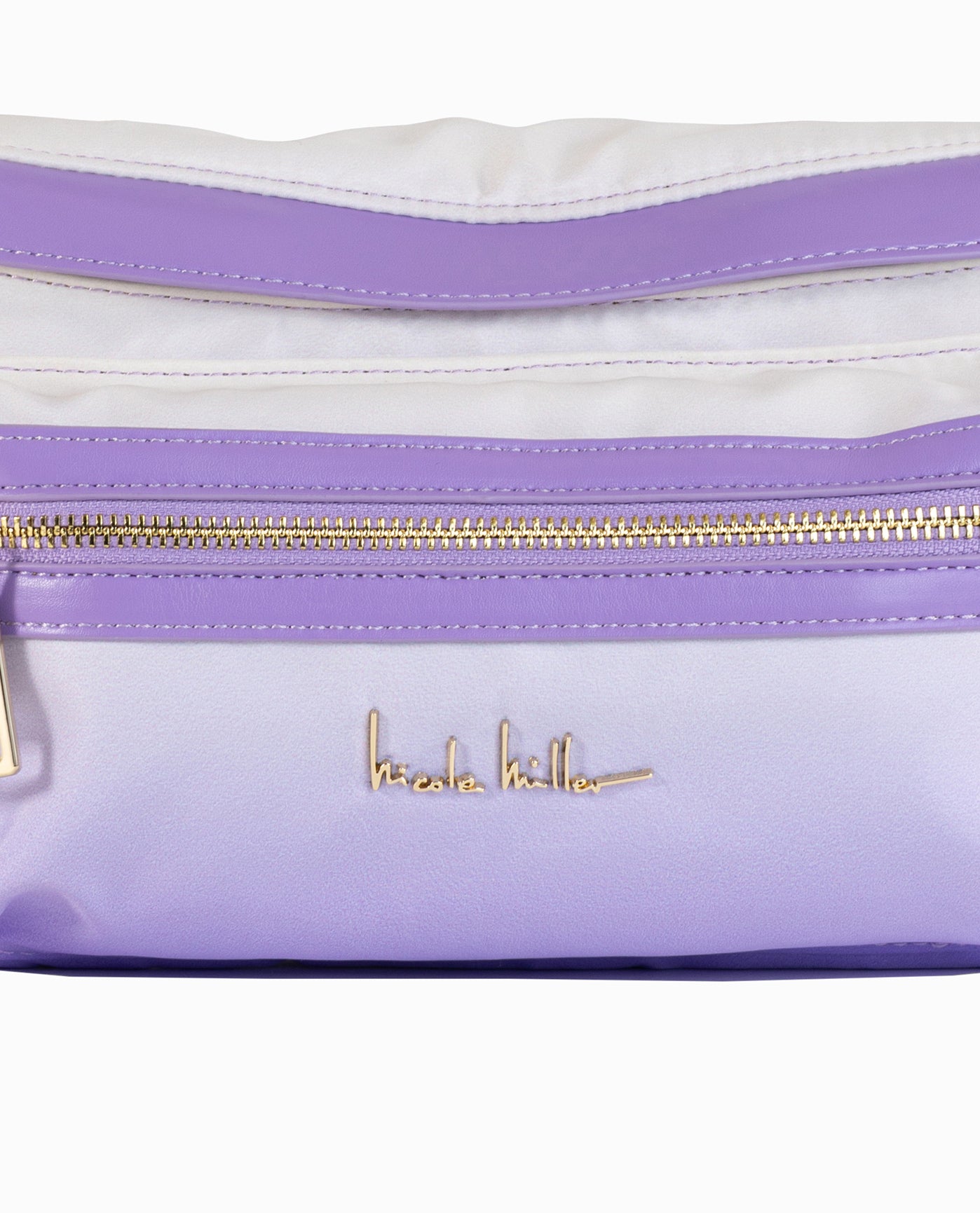 Detail View of Nicole Miller Lavender Ombre Nylon Sling Crossbody Bag | NM LAVENDER OMBRE
