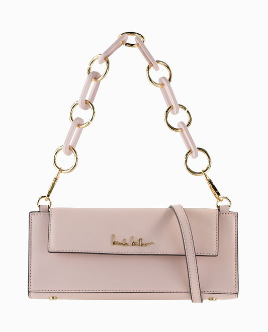 Front View Of Nicole Miller Long Shoulder Bag | NM ROSE SMOKE