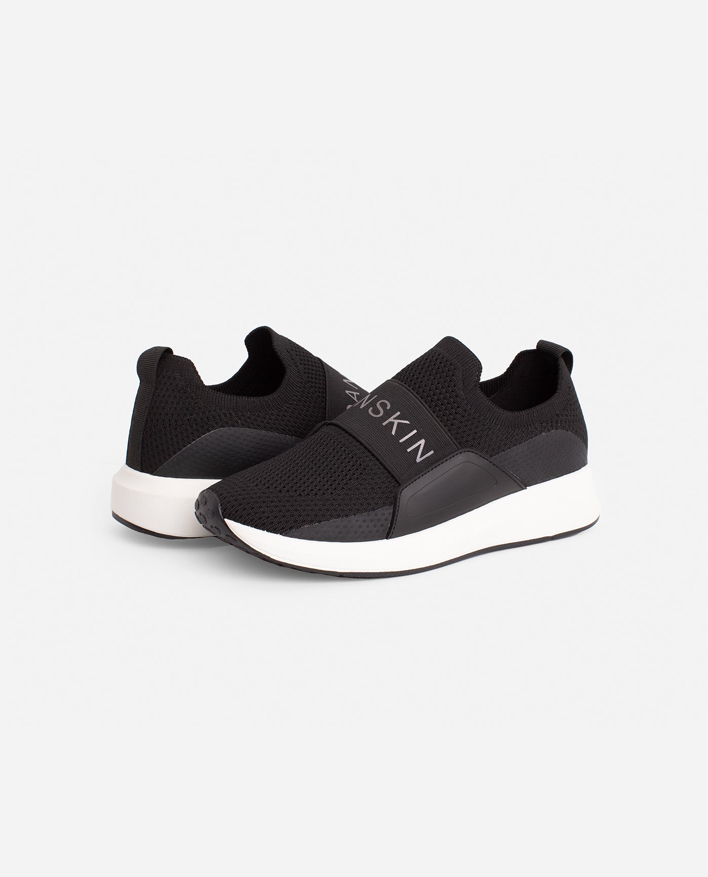 Front View of Danskin Black Insight Slip On Sneaker | DSK BLACK