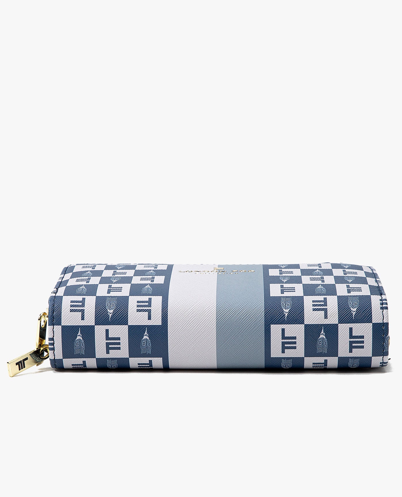 Bottom View of London Fog Diana Signature Double Zip Crossbody Bag And Wallet Combo | LF NAVY