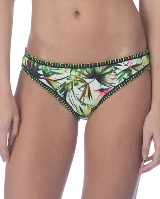 Front View of Lucky Brand Coastal Palms Hipster Bikini Bottom | LKY COASTAL PALMS