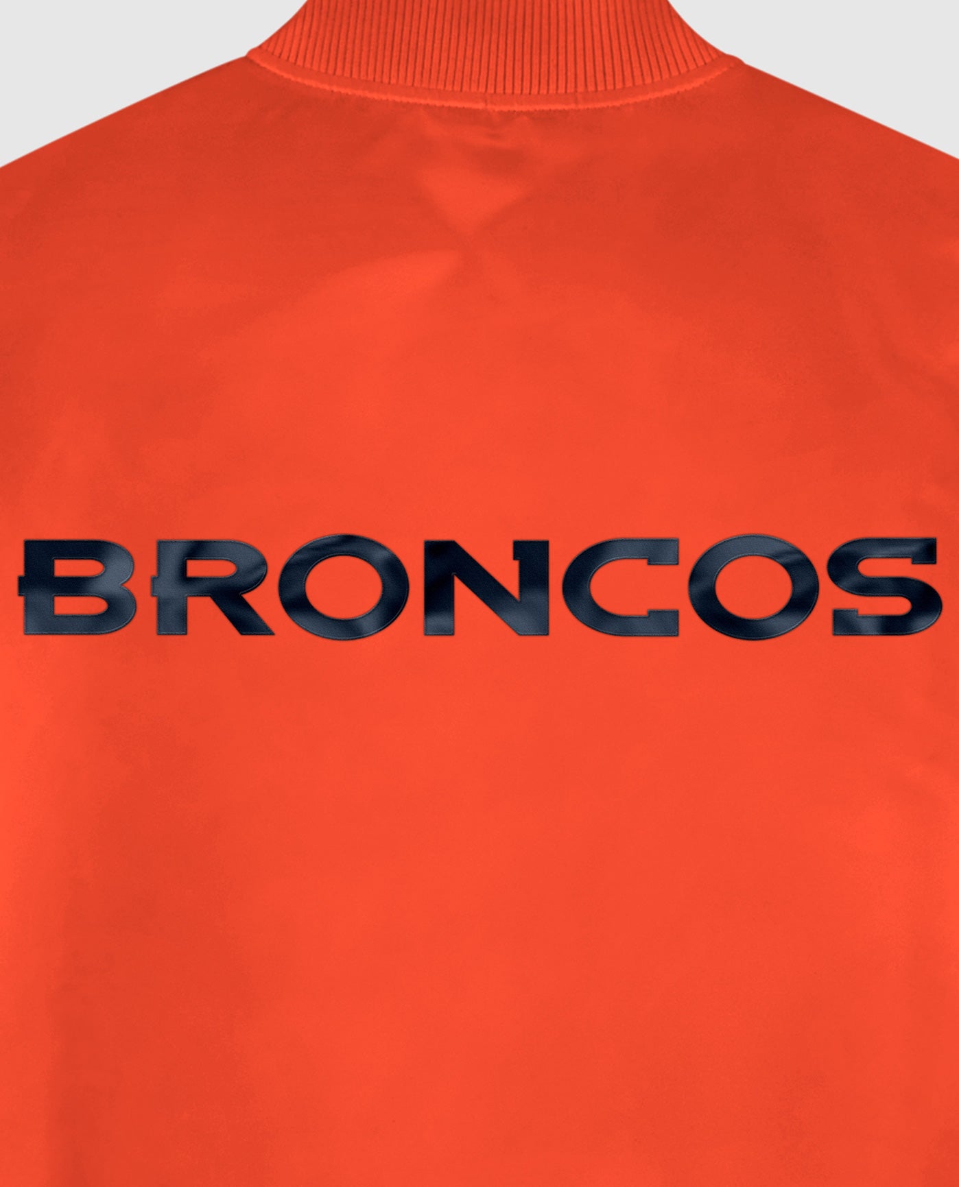 Detail View of Starter Orange Denver Broncos Satin Full-Snap Starter Jacket | STR DENVER BRONCOS ORANGE