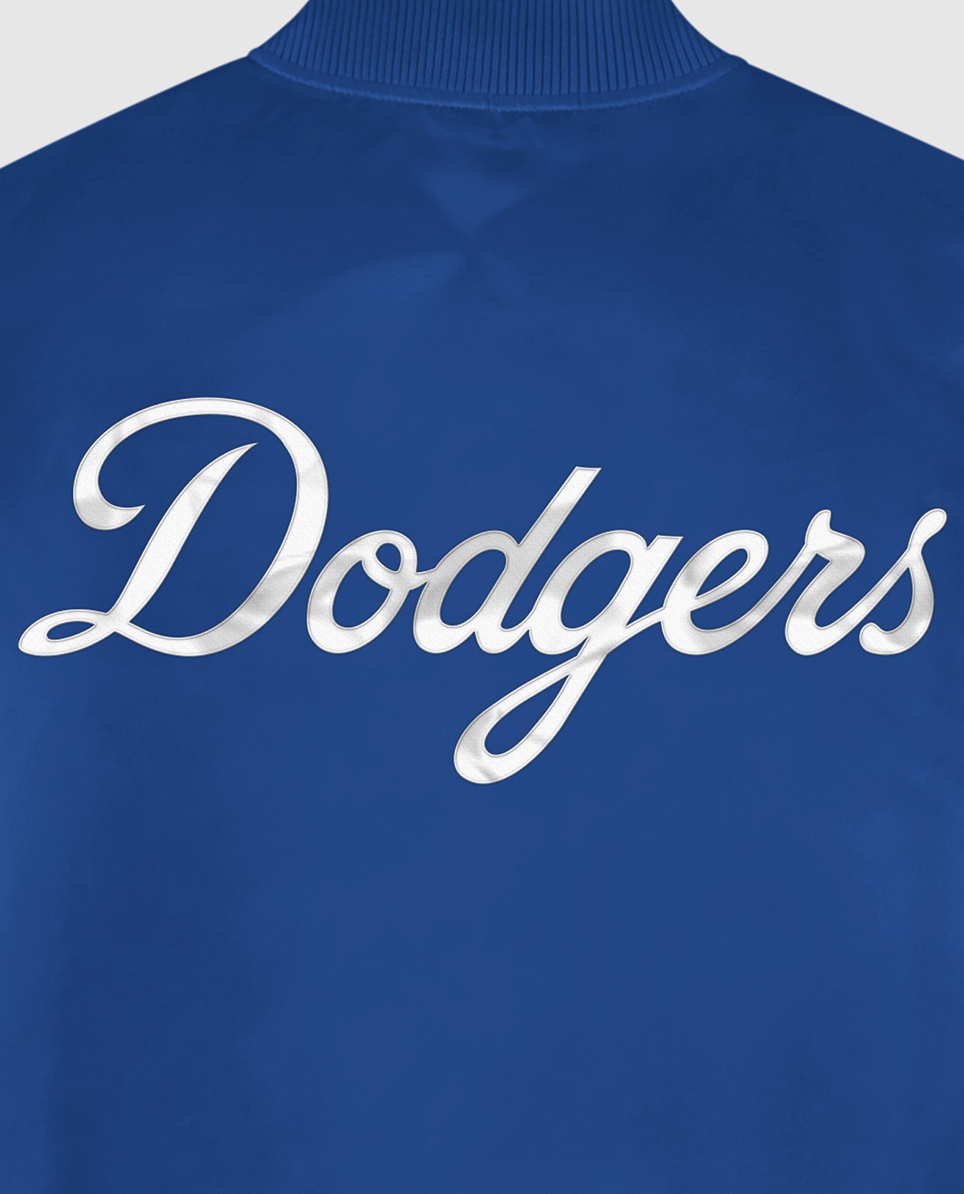 Detail View of Starter Blue Los Angeles Dodgers Satin Full-Snap Starter Jacket | STR LOS ANGELES DODGERS BLUE