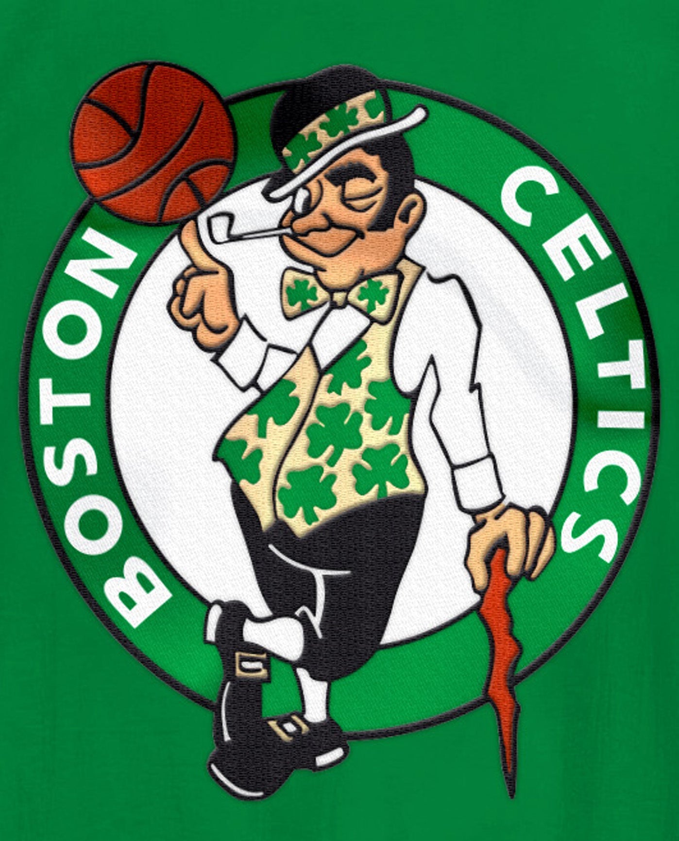 Detail View of Starter Green Boston Celtics Home Team Half-Zip Starter Jacket | STR BOSTON CELTICS GREEN