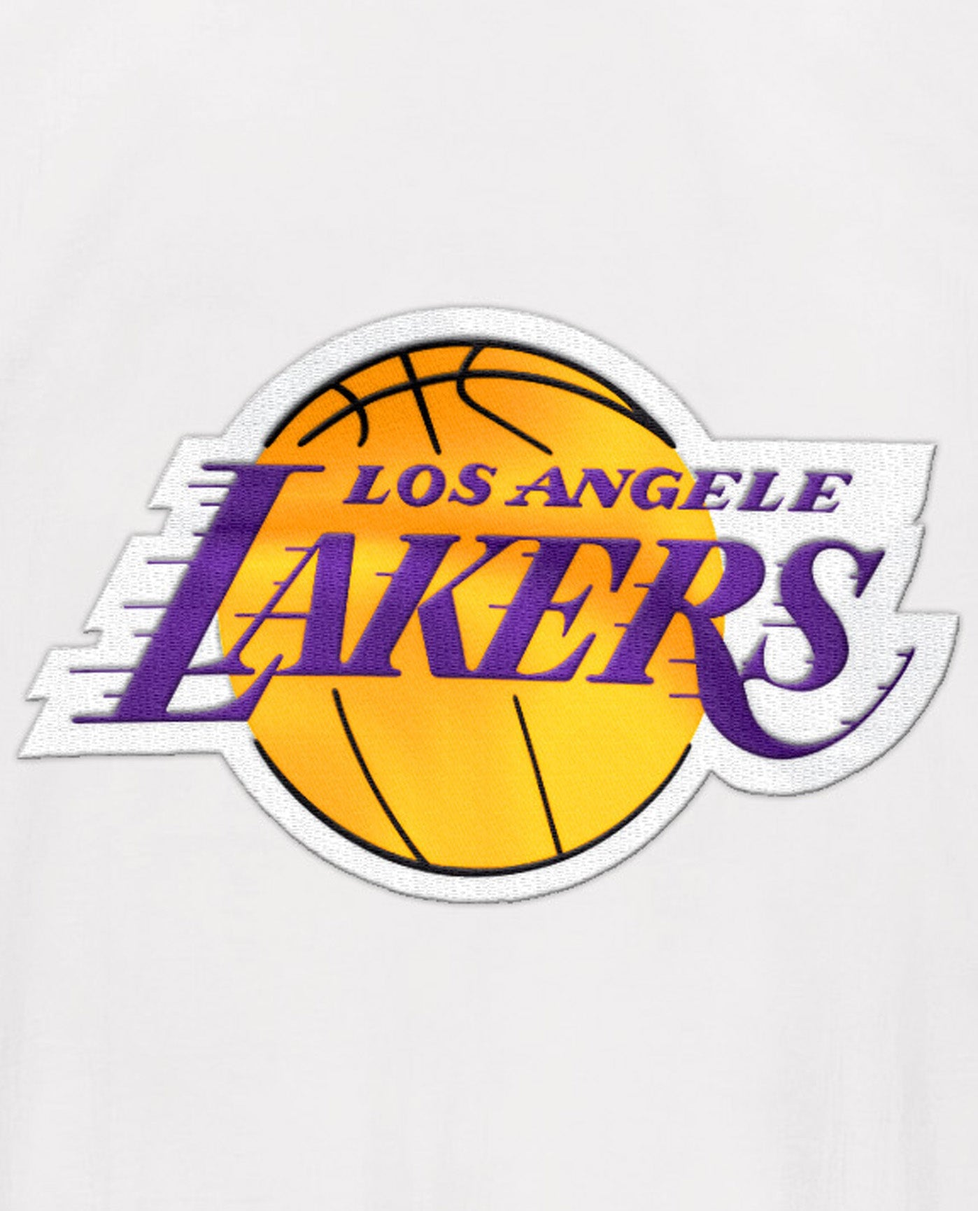 Detail View of Starter White Los Angeles Lakers Home Team Half-Zip Starter Jacket | STR LOS ANGELES LAKERS WHITE
