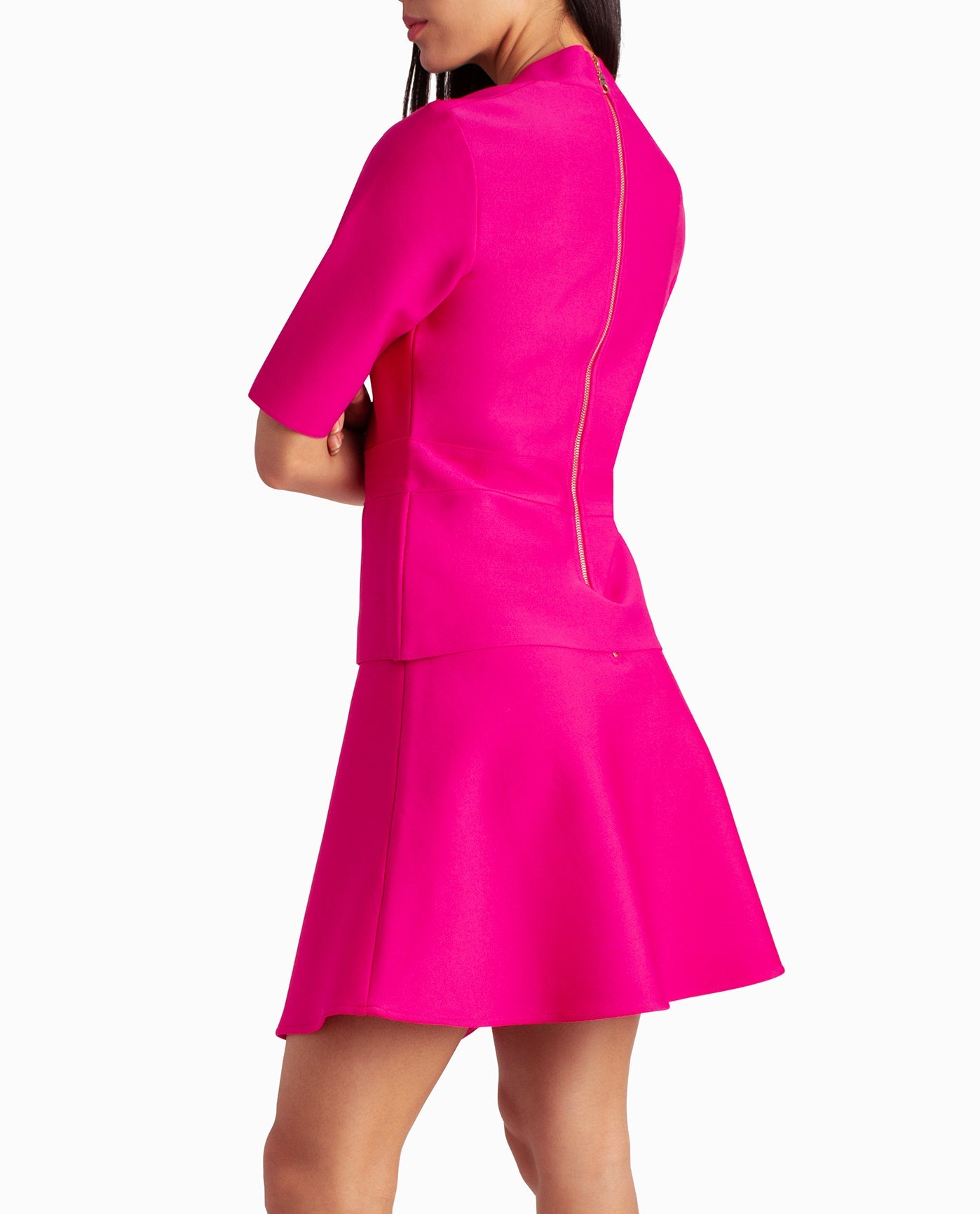 Back View Of Nicole Miller Lucy Knit Sweetheart Top | NM PRECIOUS PINK