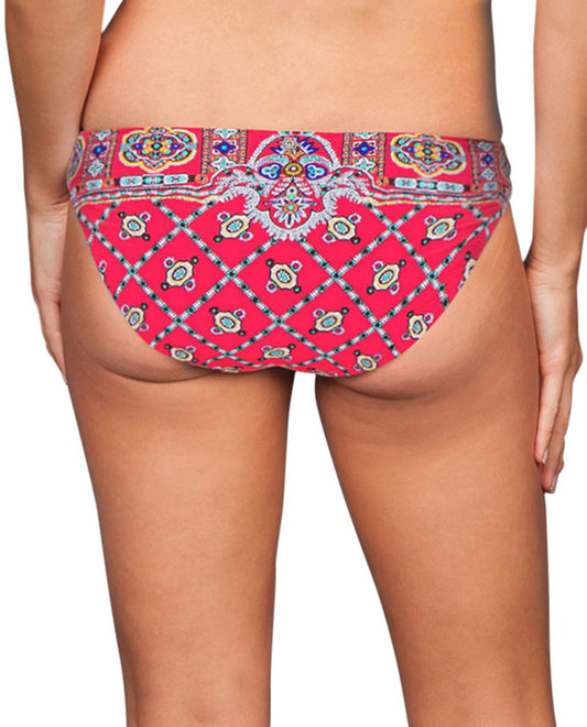 Back View of Nanette Lepore Pretty Tough Moderate Bikini Bottom | NNL RED