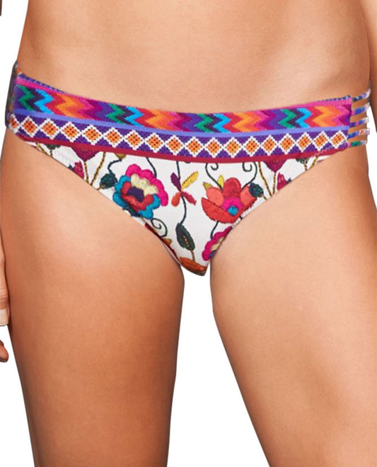 Front View of Nanette Lepore Antigua Strappy Moderate Bikini Bottom | NNL ANTIGUA