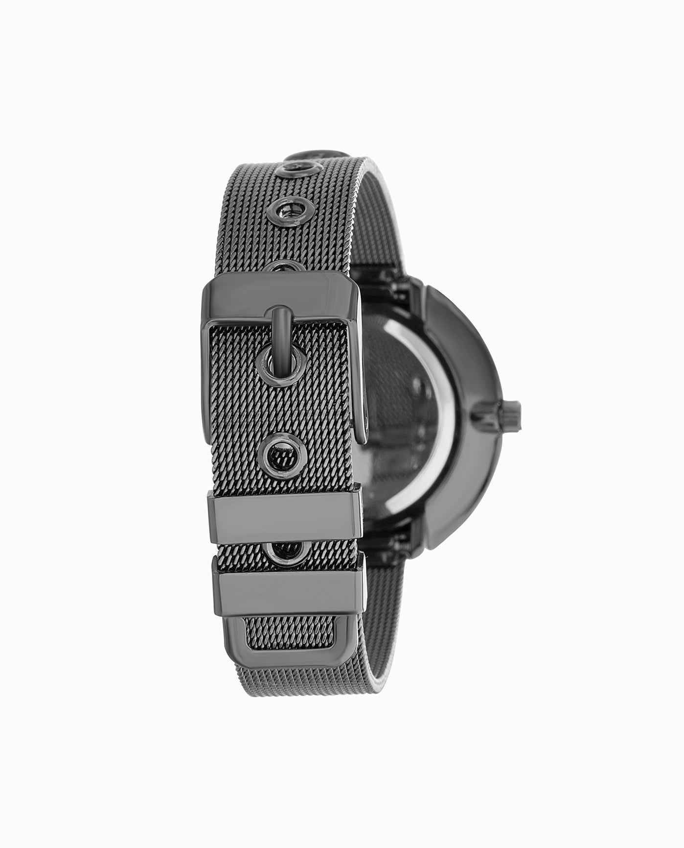 Back View Of Nicole Miller Stainless Steel Strap Watch, 36Mm | NM BLACK