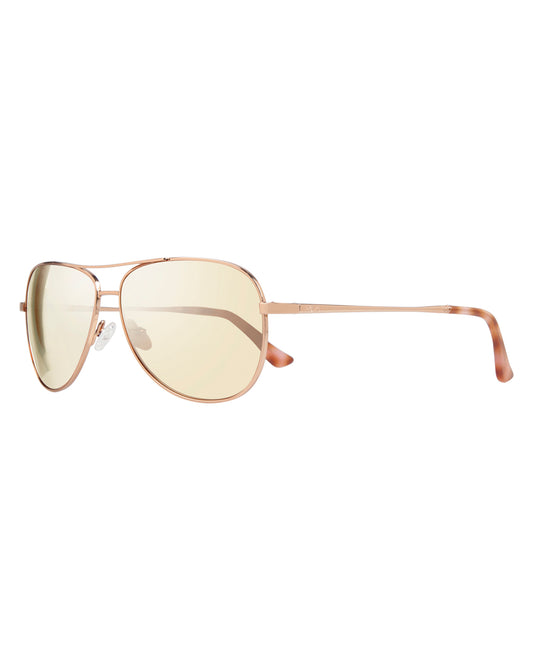 Side View of Revo Rose Gold And Champagne Lifestyle Women's Aviator Relay Sunglasses | REVO ROSE GOLD AND CHAMPAGNE