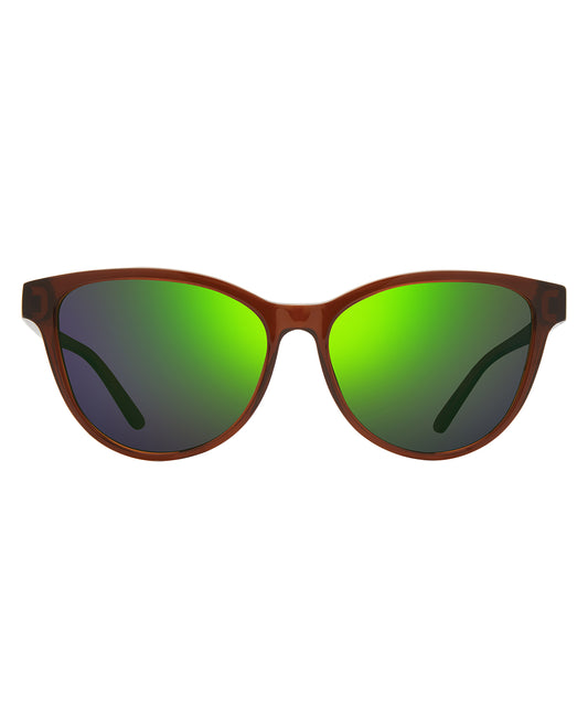 Front View of Revo Brown And Evergreen Lifestyle Women's Daphne Sunglasses | REVO BROWN AND EVERGREEN
