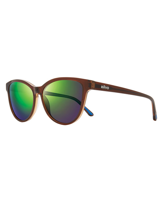 Side View of Revo Brown And Evergreen Lifestyle Women's Daphne Sunglasses | REVO BROWN AND EVERGREEN