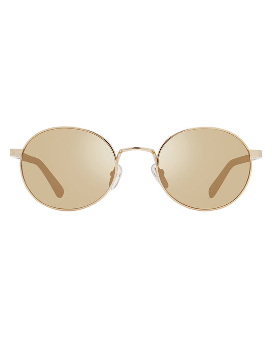 Front View of Revo Gold And Champagne Lifestyle Unisex Riley Sunglasses | REVO GOLD AND CHAMPAGNE