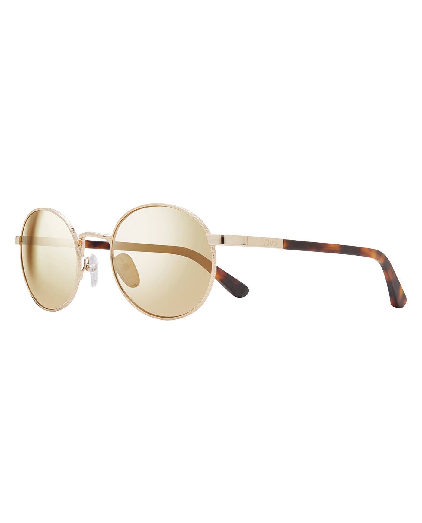 Side View of Revo Gold And Champagne Lifestyle Unisex Riley Sunglasses | REVO GOLD AND CHAMPAGNE