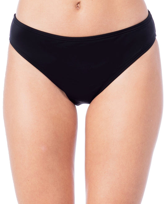 Front View of Kenneth Cole Black Hipster Tankini Bottom |  KKC BLACK AND WHITE