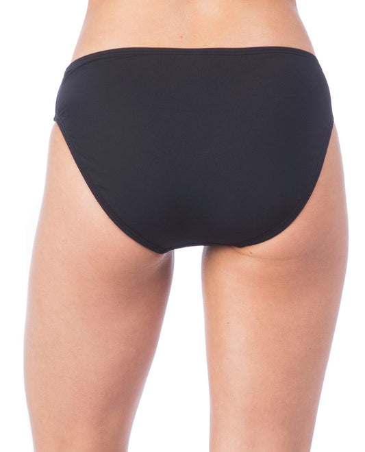 Back View of Kenneth Cole Black Hipster Tankini Bottom |  KKC BLACK AND WHITE