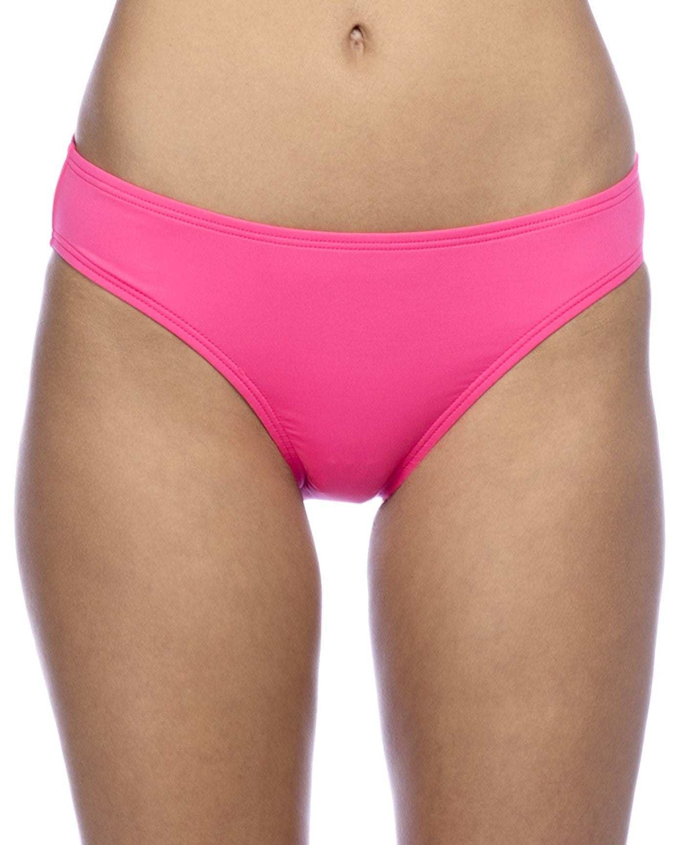 Front View of Kenneth Cole Pink Crochet Hipster Bikini Bottom | KKC PINK
