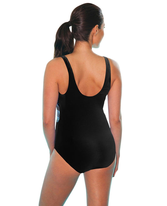 Back View of Tyr Byron Bay Chlorine Resistant Controlfit Scoop Neck One Piece Swimsuit | TYR BYRON BAY