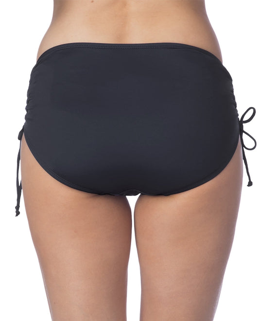 Back View of 24Th & Ocean Black Adjustable Brief Tankini Bottom | 24O BLACK