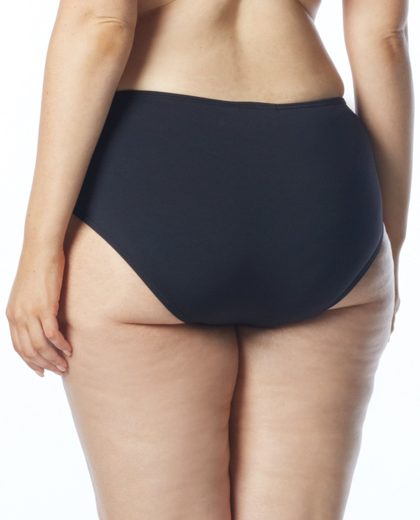 Back View of Coco Reef Black Plus High Waist Tankini Bottom | COC BLACK