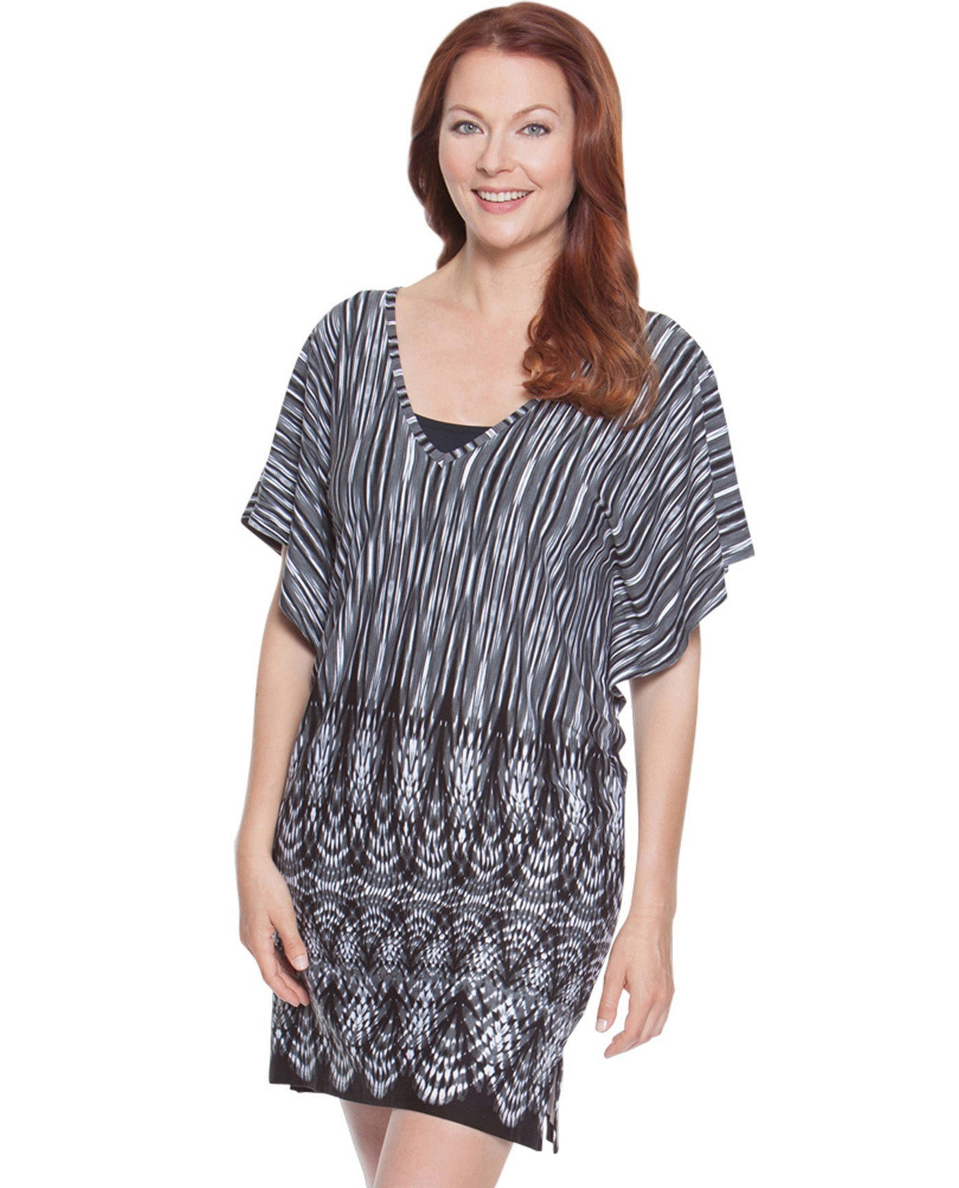 Front View Of Dotti Tie Dye Festival Flutter Tunic | DOT FESTIVAL