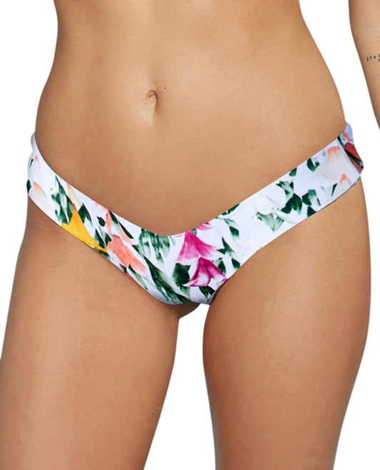 Front View Of Stone Fox Swim Tucker Thong Bikini Bottom | SFS LEI STAND