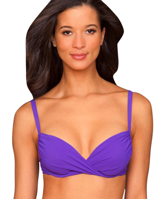 Front View Of Profile by Gottex Amethyst Tutti Fruitti D-Cup Underwire Bikini Bra | PRO AMETHYST