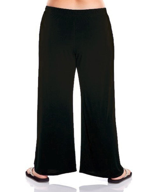 Back View Of Always For Me Black Plus Size Lounge Pant | AFM BLACK