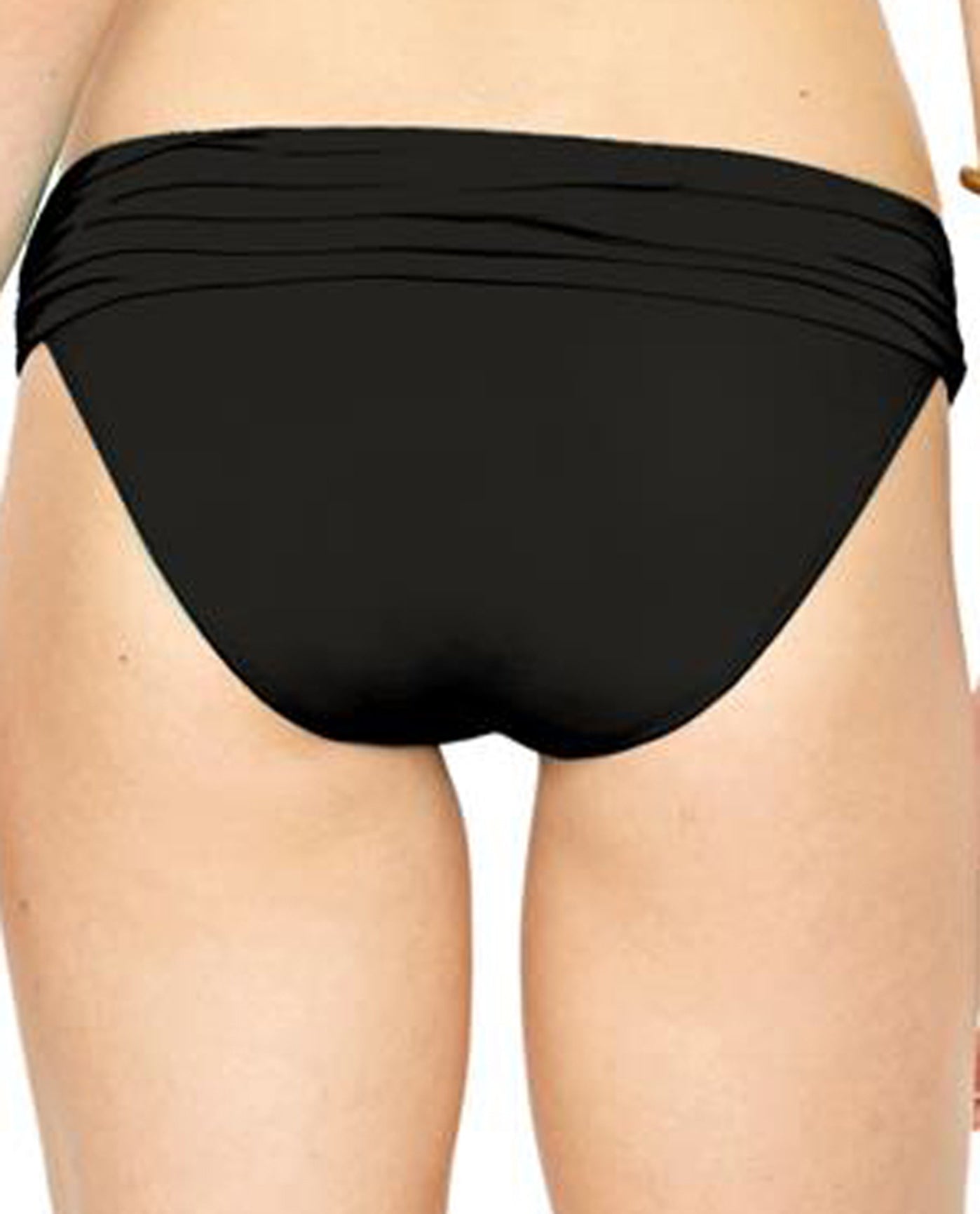 Front View Of Gottex Landscape Black Lace Up Medium Rise Bikini Bottom | GOT Black