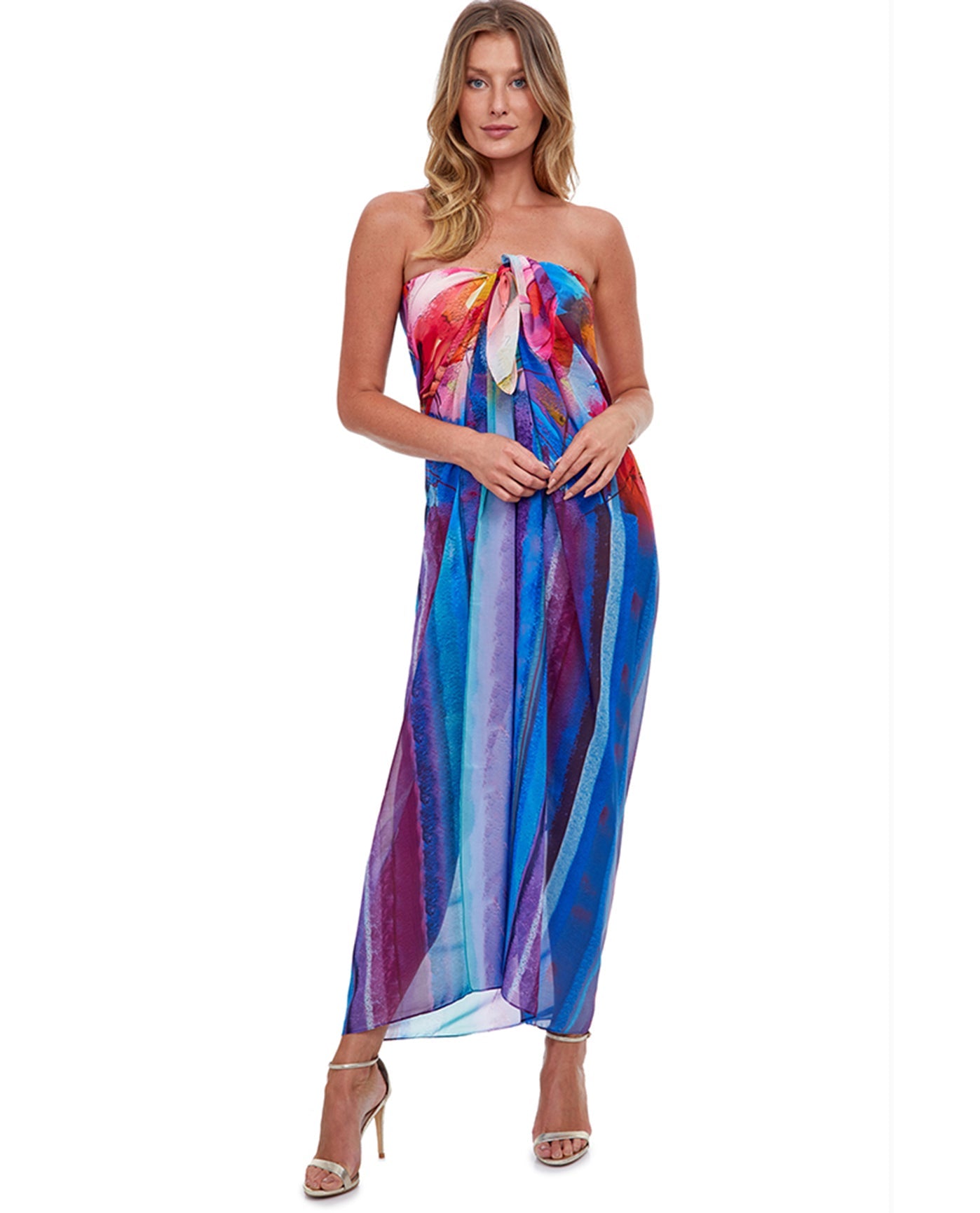 Front View Of Gottex Essentials Italian Summer Full Length Pareo | GOT Italian Summer