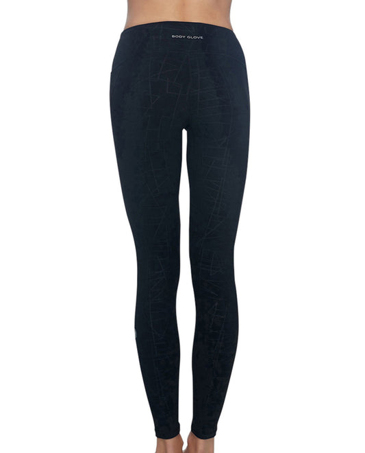 Back View Of Body Glove Sport Black Liquid Legging | BGS Black