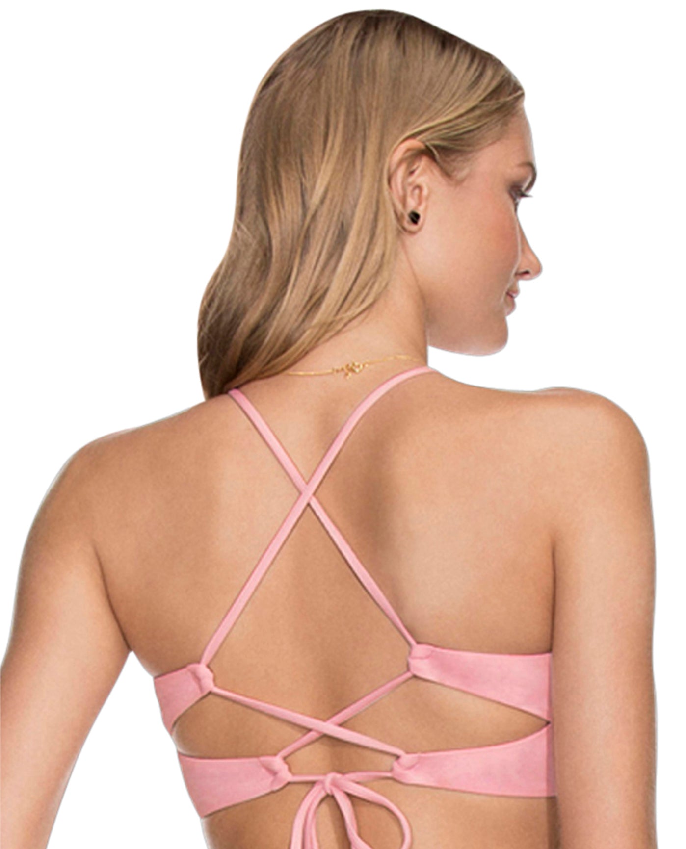 Alt View Of Reversible Maaji Ballerina Honeycomb High Neck Bikini Top | MAA MAAJI BALLERINA