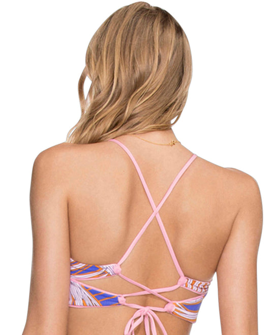 Back View Of Reversible Maaji Ballerina Honeycomb High Neck Bikini Top | MAA MAAJI BALLERINA