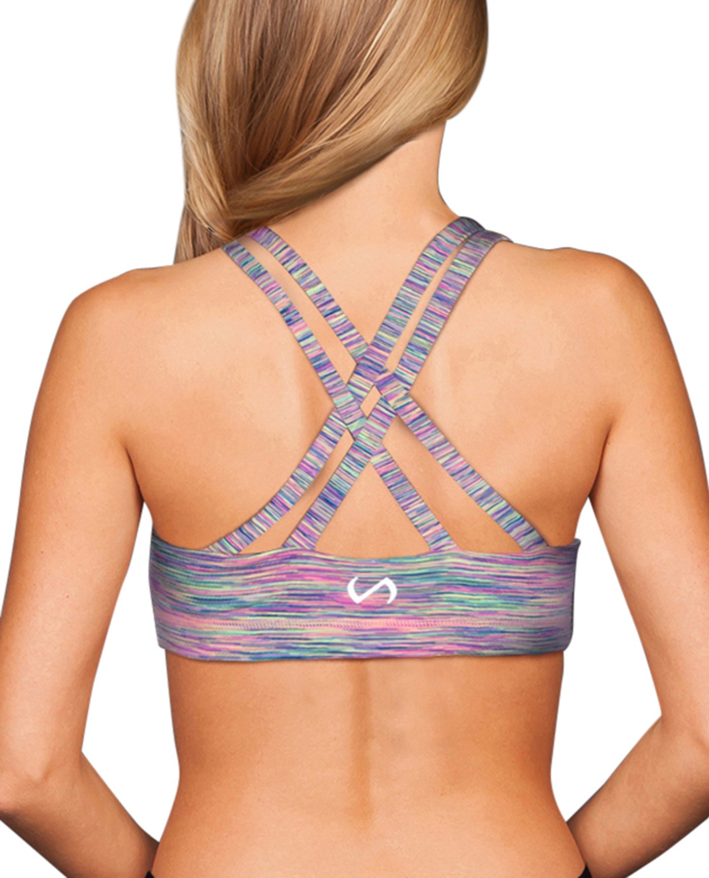 Back View Of TLF Apparel TKO Cake Space Criss Cross Bound Low Impact Sports Bra | TLF CAKE