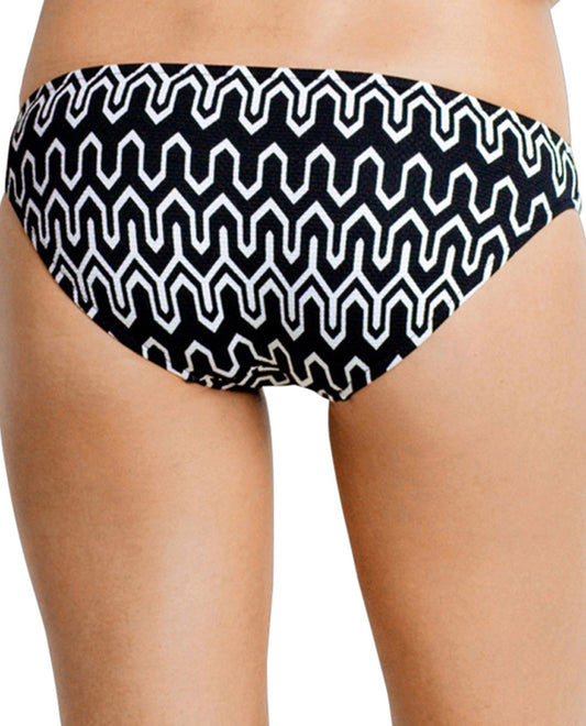 Back View Of Seafolly Hipster Bikini Bottom | SEA BLACK WHITE
