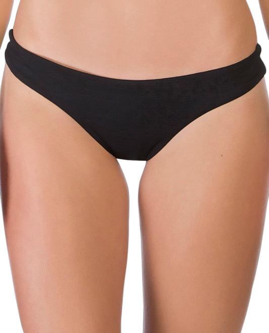 Front View Of Eco Peace Cheeky Bikini Bottom | EPE BLACK