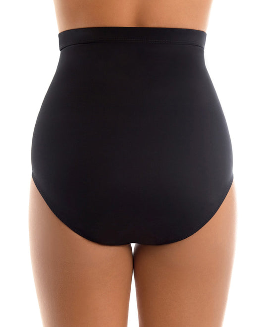Back View Of Magicsuit Black High Waisted Tankini Bottom | MAG Black