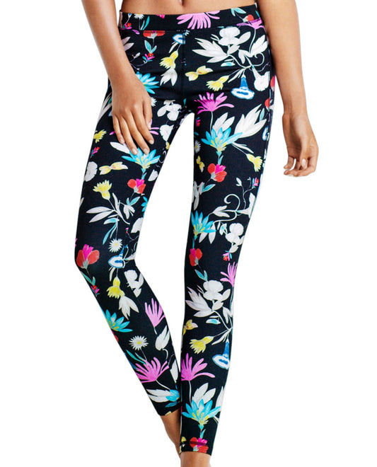 Front View Of Seafolly Flower Festival Scuba Legging | SEA FLOWER FESTIVAL BLACK