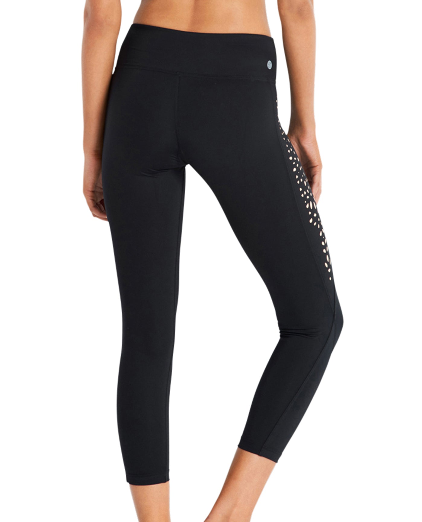Back View Of Seafolly Spice Temple Lasercut Legging | SEA BLACK