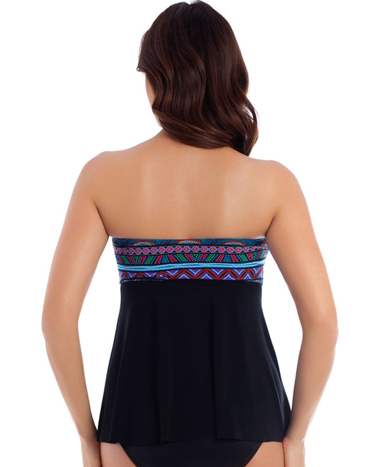 Back View Of Miraclesuit Caravan Cadiz Bandeau Tankini Top | MIR Purple