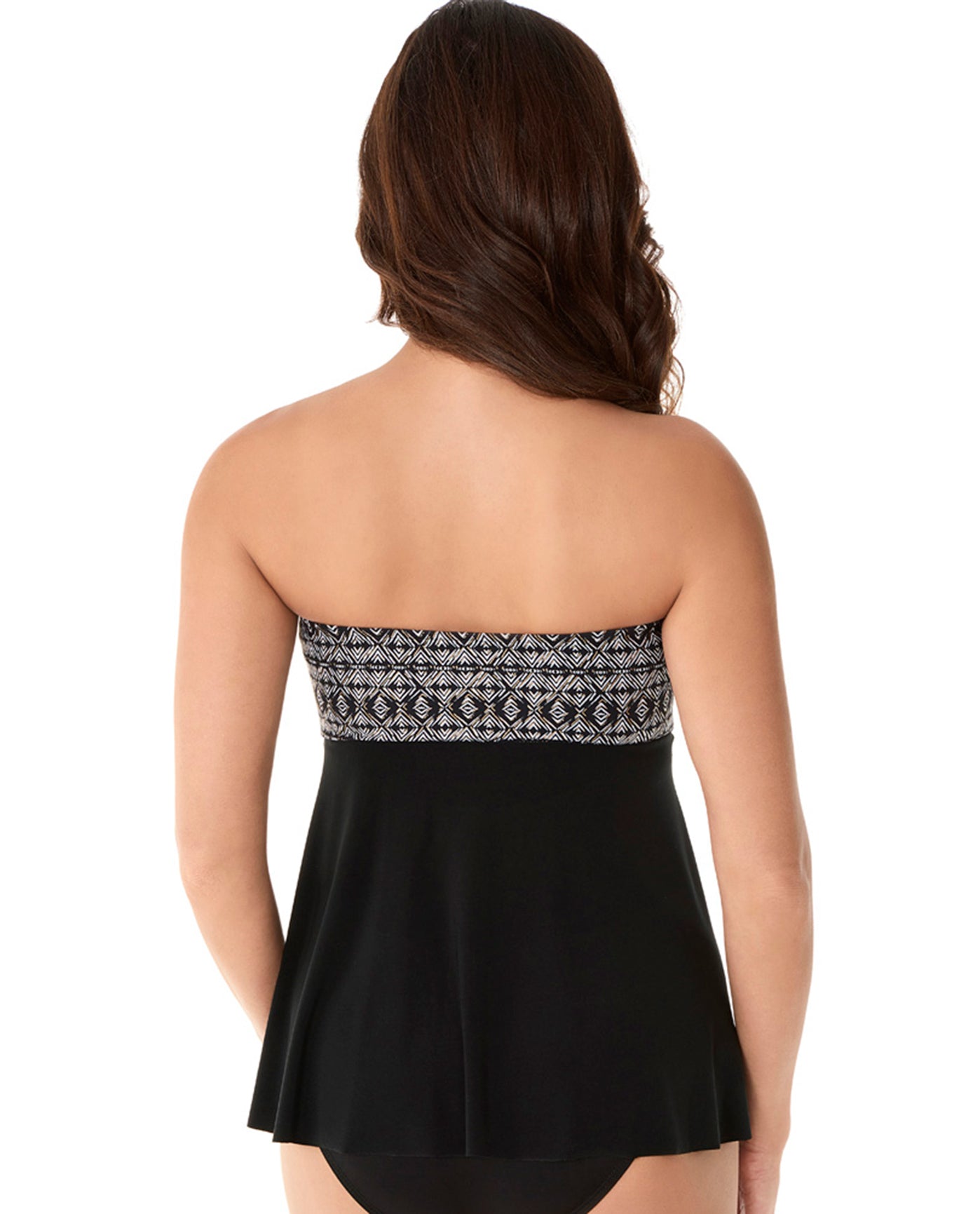 Back View Of Miraclesuit Incan Treasure Cadiz Bandeau Tankini Top | MIR Incan Treasure