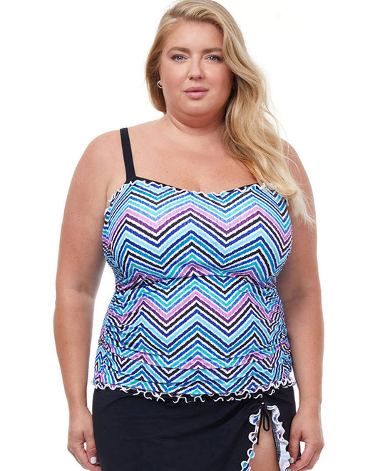 Front View Of Profile by Gottex Tempo Plus Size Sweetheart Underwire Tankini Top | PRO TEMPO