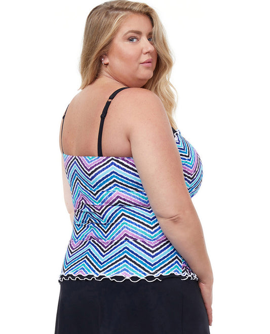 Back View Of Profile by Gottex Tempo Plus Size Sweetheart Underwire Tankini Top | PRO TEMPO