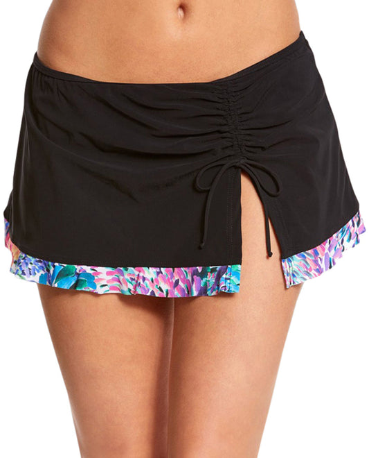 Front View Of Profile by Gottex Canary Islands Cinch Skirt Swim Bottom | PRO CANARY ISLANDS BLACK