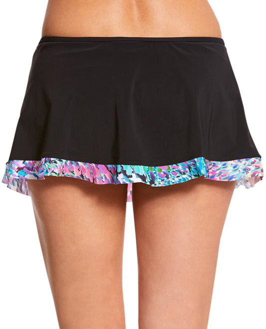 Back View Of Profile by Gottex Canary Islands Cinch Skirt Swim Bottom | PRO CANARY ISLANDS BLACK